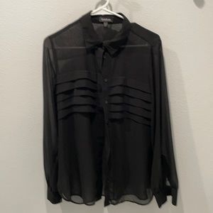 🎉HP🎉 Bebe semi-sheer blouse with ruffles